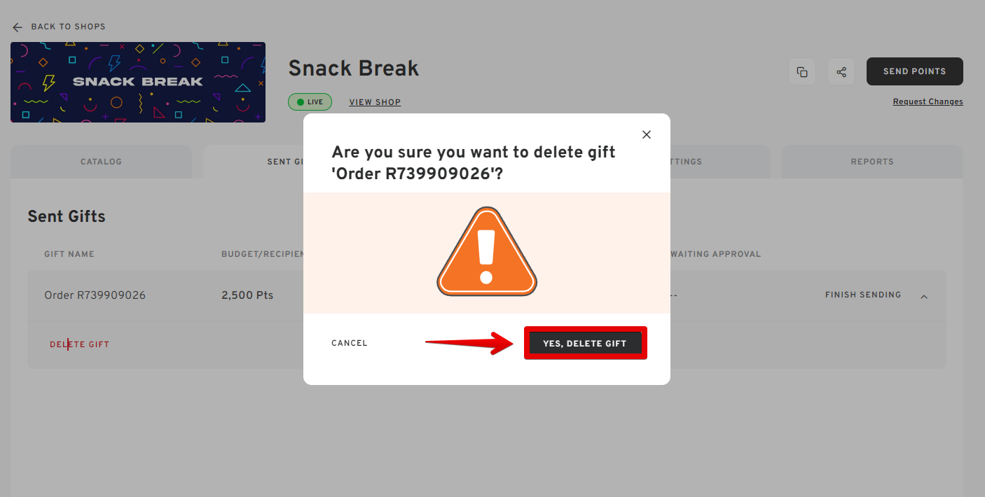 How to delete an Order STADIUM