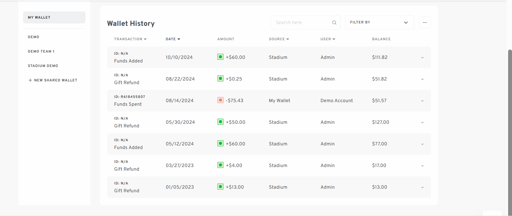 search bar and filters wallet history.gif