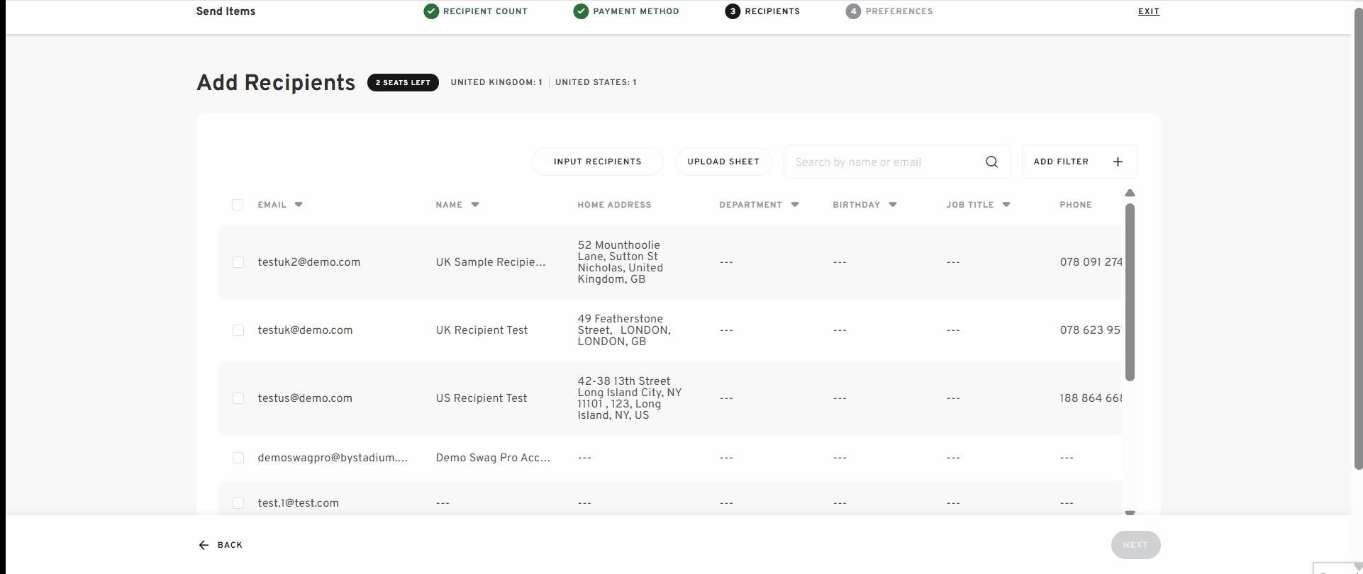 ADDING RECIPIENT upload excel sheet  swag kit surprise new.gif