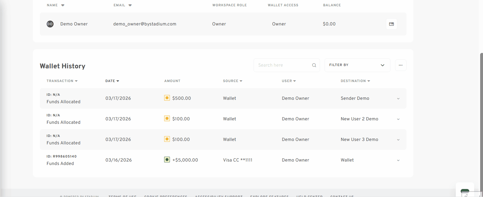 specific transaction Wallet History.gif