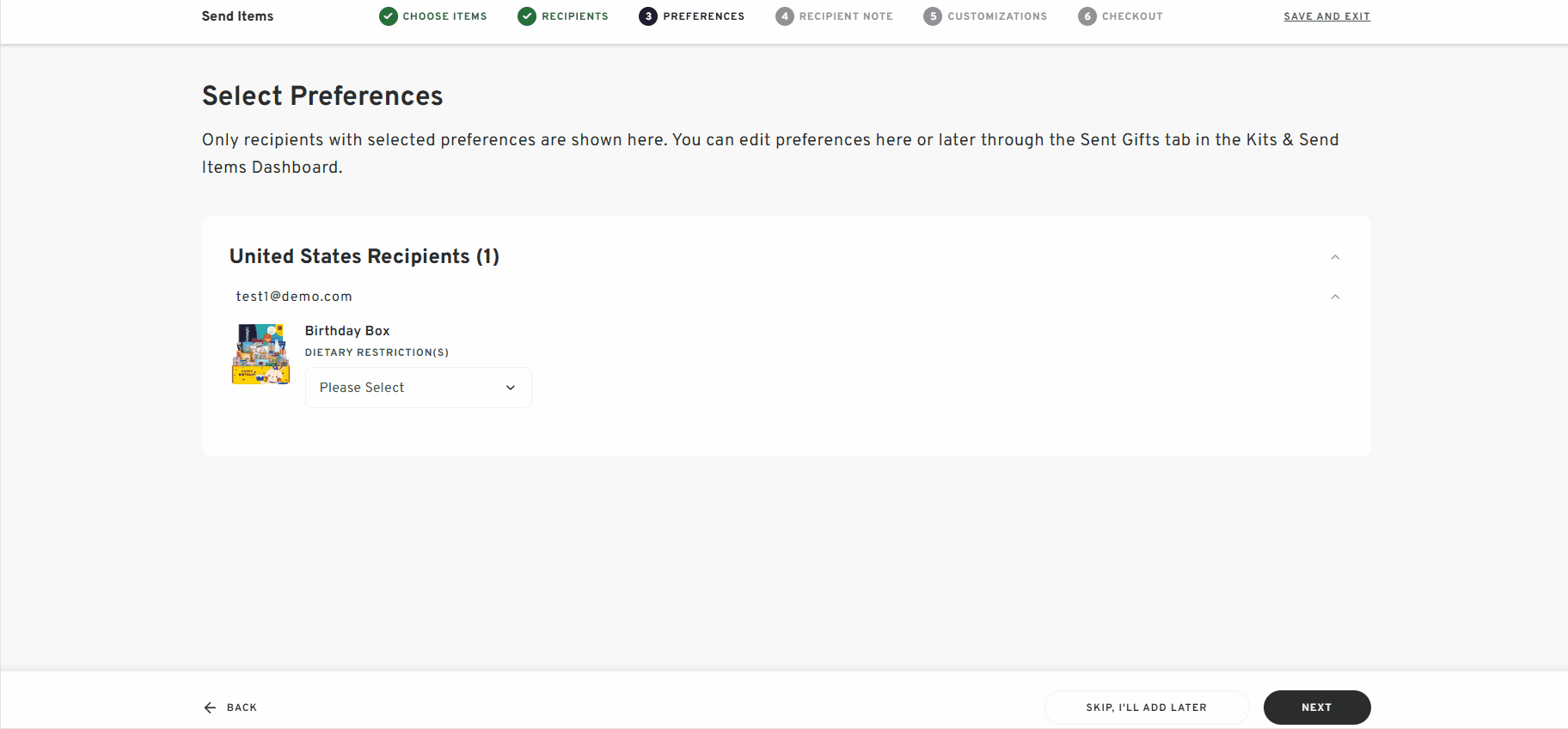 Snackbox- Selecting Preferences.gif